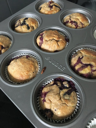 Fruity blueberry and banana muffin