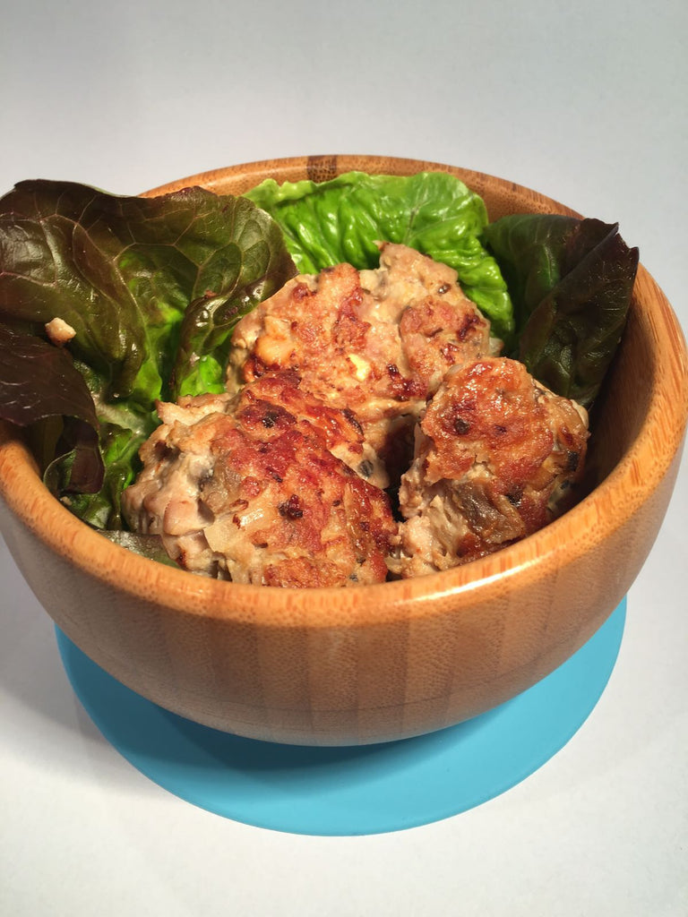 Homemade pork and mushroom meatballs